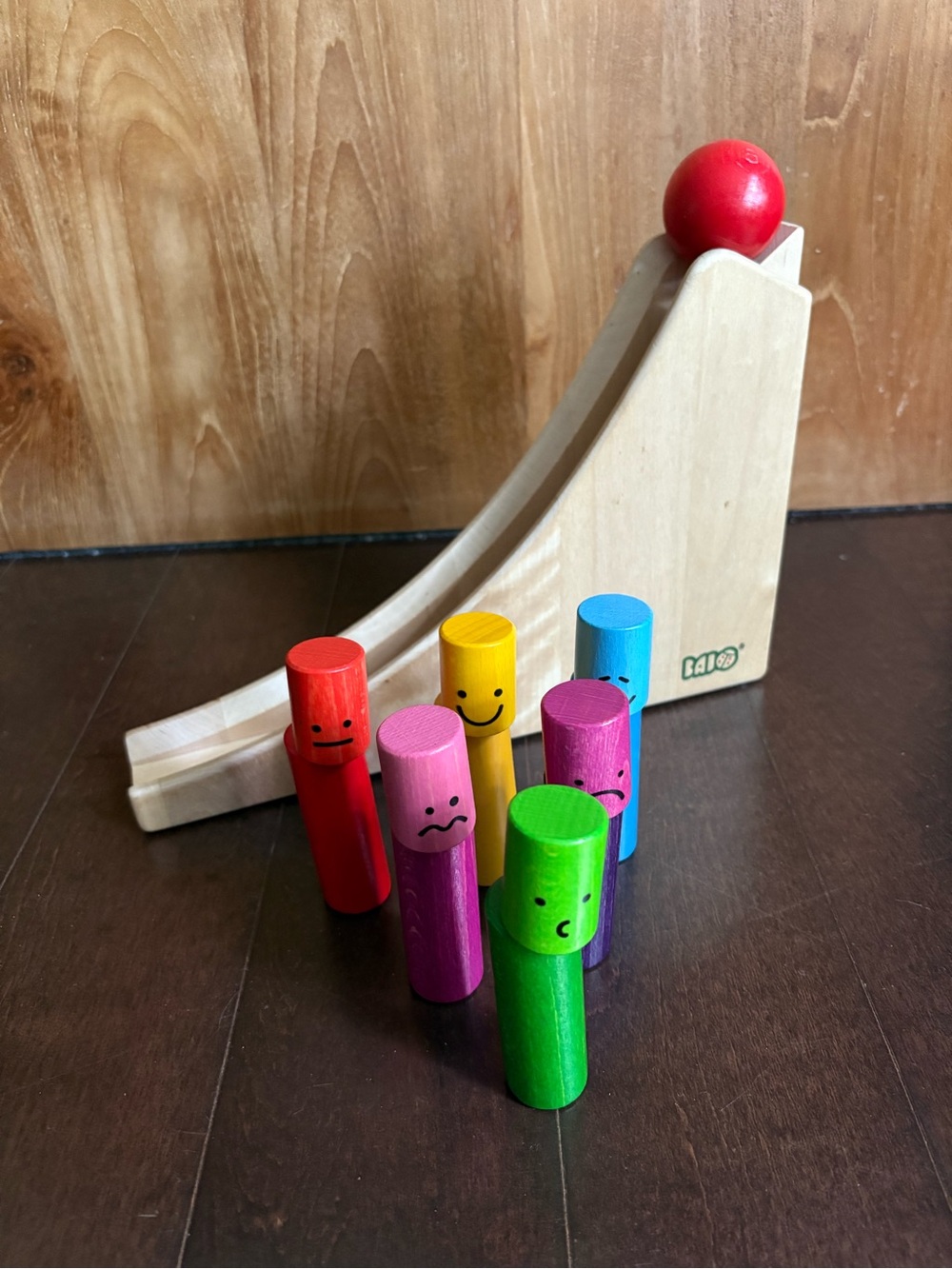 Bajo Colorful Wooden Peg Bowling Set - Multicolor Kids Toy